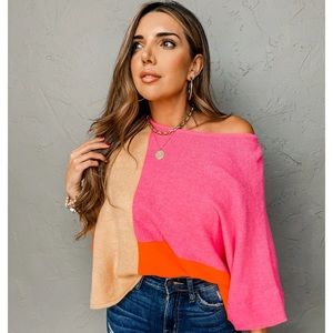 Olivaceous color block sweater size small